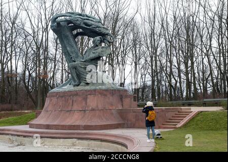 Monument de Frédéric Chopin, Parc des Thermes royaux, Varsovie, Voïvodie de Mazovie, Pologne Banque D'Images