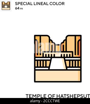 Temple de hatshepsut icône de couleur spéciale de lineal. Modèle de conception de symbole d'illustration pour élément d'interface utilisateur Web mobile. Pictogramme moderne de couleur parfaite sur edita Illustration de Vecteur