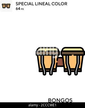 Icône de couleur de ligne spéciale Bongos. Modèle de conception de symbole d'illustration pour élément d'interface utilisateur Web mobile. Pictogramme moderne de couleur parfaite sur contour modifiable. Illustration de Vecteur