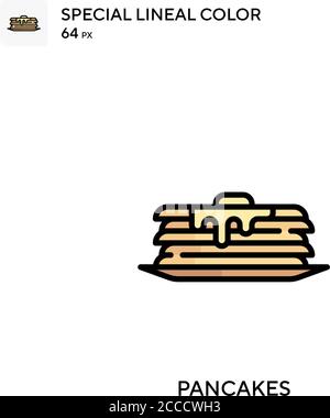Pancakes icône de couleur spéciale. Modèle de conception de symbole d'illustration pour élément d'interface utilisateur Web mobile. Pictogramme moderne de couleur parfaite sur contour modifiable. Illustration de Vecteur