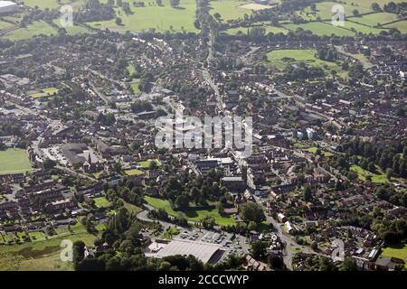 Vue aérienne de la ville de Whitchurch dans le Shropshire Banque D'Images