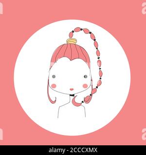 Horoscope Scorpion signe, tête de fille, illustration vectorielle Illustration de Vecteur