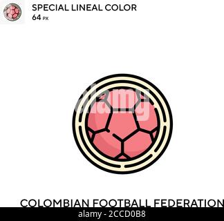 Fédération colombienne de football icône de couleur spéciale. Modèle de conception de symbole d'illustration pour élément d'interface utilisateur Web mobile. Pictogramme moderne de couleur parfaite Illustration de Vecteur