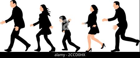 silhouette isolée des personnes qui s'exécutent Illustration de Vecteur