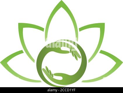 Feuilles, arbre, personnes, mains, naturopathe, logo Illustration de Vecteur