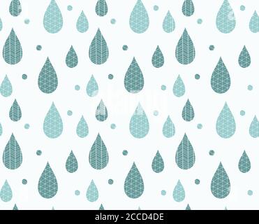 Motif sans couture avec gouttes de pluie ornementales et dessins au trait, illustration vectorielle Illustration de Vecteur