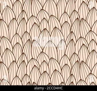 Motif sans couture avec grille cactus dessinée à la main, illustration vectorielle Illustration de Vecteur