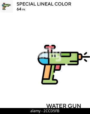 Pistolet à eau icône de couleur spéciale de l'étanchéité. Modèle de conception de symbole d'illustration pour élément d'interface utilisateur Web mobile. Pictogramme moderne de couleur parfaite sur contour modifiable. Illustration de Vecteur