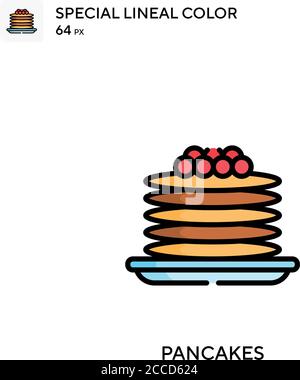 Pancakes icône de couleur spéciale. Modèle de conception de symbole d'illustration pour élément d'interface utilisateur Web mobile. Pictogramme moderne de couleur parfaite sur contour modifiable. Illustration de Vecteur