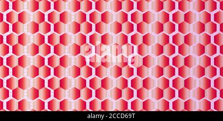 Arrière-plan dynamique de la technologie hexagonale rouge brillant Banque D'Images