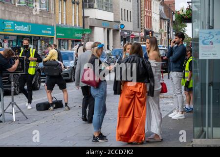 Brentwood Essex 21 août 2020 l'équipe de film et le casting, ont déclaré être le tournage de TOWIE à Brentwood Essex crédit: Ian Davidson/Alay Live News Banque D'Images