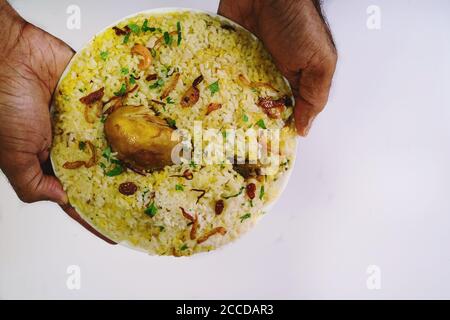 Poulet MALABAR Biryani avec espace de copie Banque D'Images