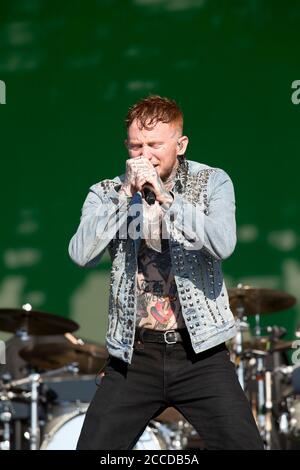 25.8.2019 Richfield Avenue Reading Berkshire Royaume-Uni Frank carter et The les serpents de ferraillement se réalisent sur la scène principale le troisième jour au festival de lecture Banque D'Images