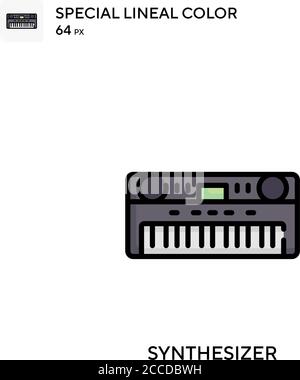 Synthétiseur icône de couleur spéciale de ligne. Modèle de conception de symbole d'illustration pour élément d'interface utilisateur Web mobile. Pictogramme moderne de couleur parfaite sur le strok modifiable Illustration de Vecteur