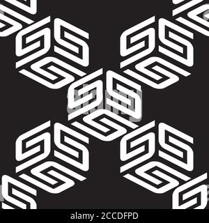 Motif sans couture avec lettre S 3D Illustration de Vecteur