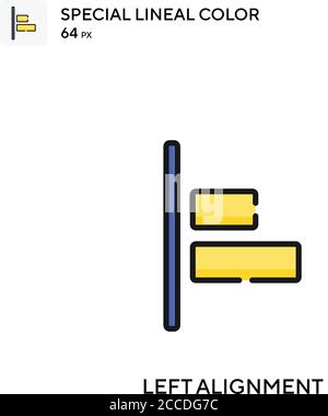 Alignement à gauche icône de couleur spéciale du joint linéaire. Modèle de conception de symbole d'illustration pour élément d'interface utilisateur Web mobile. Pictogramme moderne de couleur parfaite sur le St modifiable Illustration de Vecteur