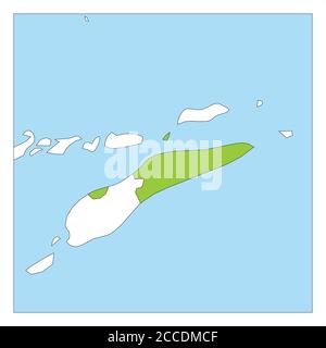 Carte du Timor oriental verte mise en évidence avec les pays voisins. Illustration de Vecteur