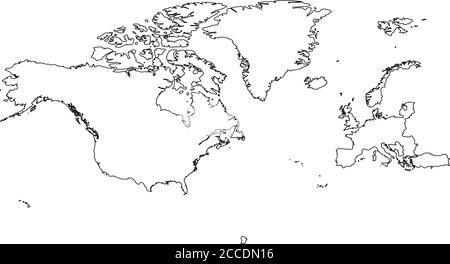 Organisation du Traité de l'Atlantique Nord, OTAN, carte silhouette des pays membres. Illustration de Vecteur