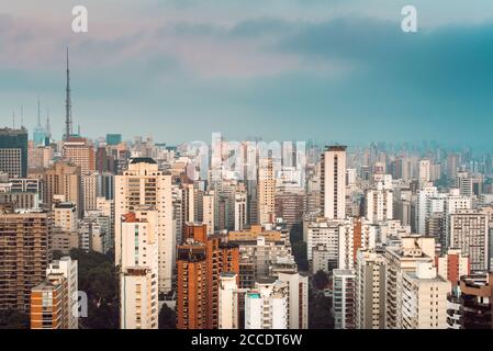 Vue en hauteur sur la ville de Sao Paulo Banque D'Images