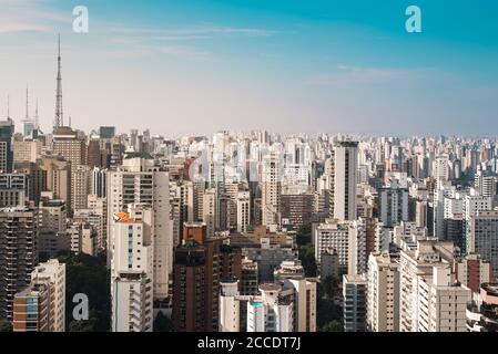 Vue en hauteur sur la ville de Sao Paulo Banque D'Images