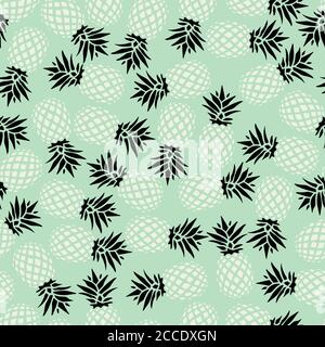 Motif ananas sans couture sur fond menthe, illustration vectorielle Illustration de Vecteur