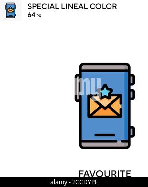 Icône de couleur de ligne spéciale préférée. Modèle de conception de symbole d'illustration pour élément d'interface utilisateur Web mobile. Pictogramme moderne de couleur parfaite sur contour modifiable. Illustration de Vecteur