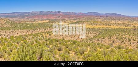 Vue panoramique sur le bassin versant de la rivière Upper Verde dans la forêt nationale de Prescott, en Arizona, près de Perkinsville. Les roches rouges en arrière-plan sont TH Banque D'Images