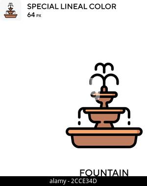 Fontaine icône de couleur spéciale de lineal. Modèle de conception de symbole d'illustration pour élément d'interface utilisateur Web mobile. Pictogramme moderne de couleur parfaite sur contour modifiable. Illustration de Vecteur