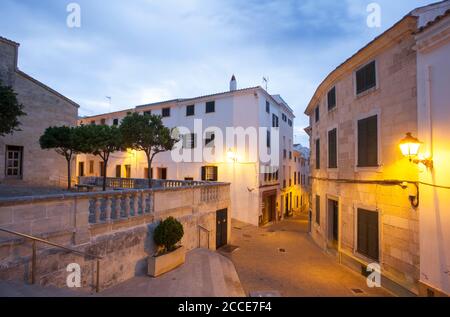 Vue depuis l'église Santa Eulalia, Alaïor, Minorque Banque D'Images