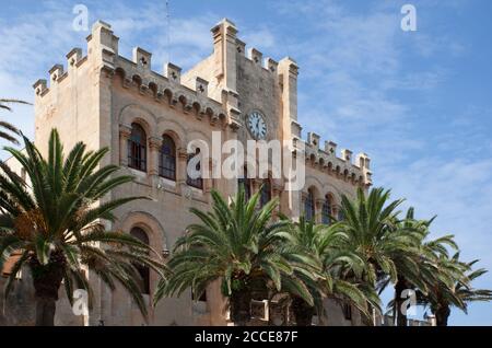 Hôtel de ville, Plaza des Born, Ciutadella, Minorque Banque D'Images