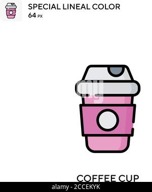 Tasse à café icône de couleur spéciale. Modèle de conception de symbole d'illustration pour élément d'interface utilisateur Web mobile. Illustration de Vecteur