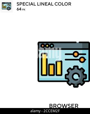 Icône de couleur de ligne spéciale du navigateur. Modèle de conception de symbole d'illustration pour élément d'interface utilisateur Web mobile. Illustration de Vecteur