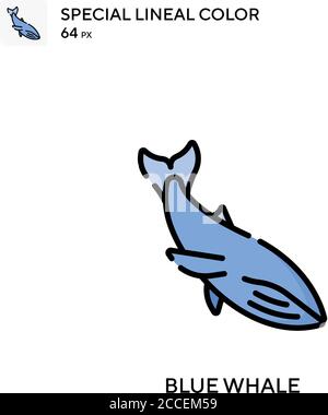 Baleine bleue icône de couleur spéciale. Modèle de conception de symbole d'illustration pour élément d'interface utilisateur Web mobile. Illustration de Vecteur