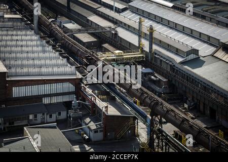 Ostrava, République tchèque - Le 21 août 2018 : les industries de Dolni Vitkovice vu de la tour de vis. Banque D'Images