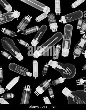 Ampoules et ampoules de valve, rayons X. Banque D'Images