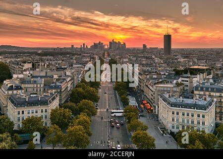 Europe, France, Paris, Arc de Triomphe, place Charles de Gaulle, champs Elysées, Banque D'Images