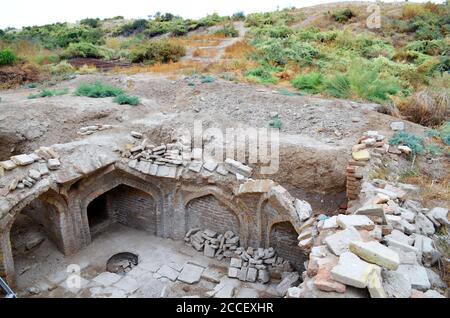 Armenia Mulim excavation près des ruines de Dvin Banque D'Images