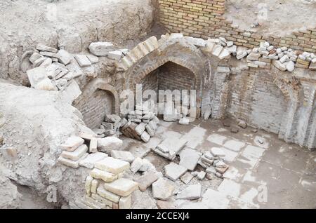 Armenia Mulim excavation près des ruines de Dvin Banque D'Images