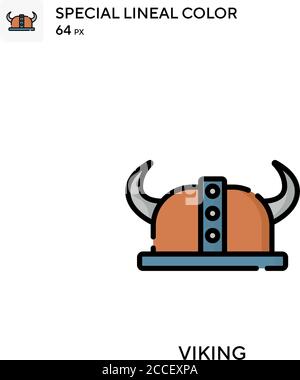 Icône de couleur spéciale Viking. Modèle de conception de symbole d'illustration pour élément d'interface utilisateur Web mobile. Illustration de Vecteur