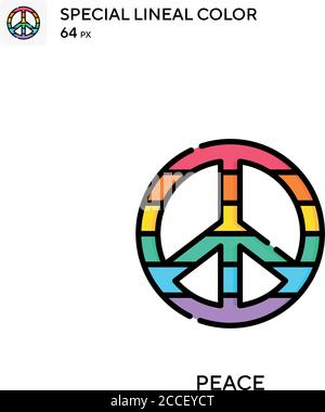 Icône de couleur de ligne spéciale Peace. Modèle de conception de symbole d'illustration pour élément d'interface utilisateur Web mobile. Illustration de Vecteur