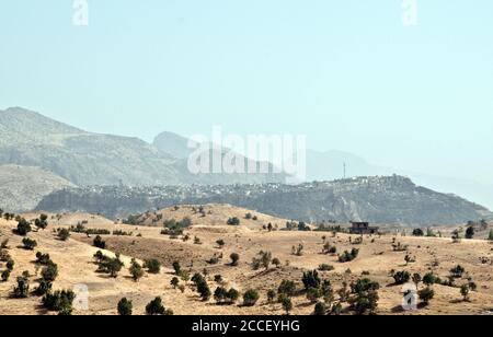 L'ancienne forteresse de montagne ville de Amedi (Amadiya), situé près de la frontière turco-iraquienne, dans la région autonome kurde du nord de l'Iraq. Banque D'Images