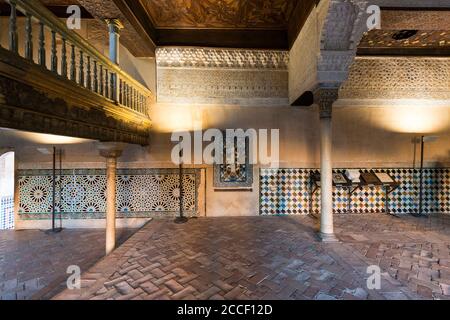 Grenade (Espagne), Alhambra, Palacios Nazaries, Palais Nasrides, salle mexicaine Banque D'Images