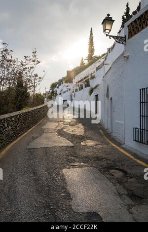 Espagne, Grenade, Sacromonte, quartier historique, Camino del Sacromonte, sentier de randonnée Banque D'Images