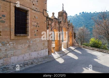 Espagne, Grenade, Sacromonte, Abadia del Sacromonte, monastère, portail Banque D'Images