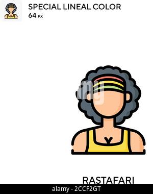 Icône de couleur spéciale Rastafari. Modèle de conception de symbole d'illustration pour élément d'interface utilisateur Web mobile. Illustration de Vecteur