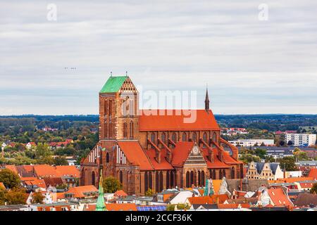 Église Saint-Nikolai, ville hanséatique de Wismar, Mecklembourg-Poméranie occidentale, Allemagne, Europe Banque D'Images