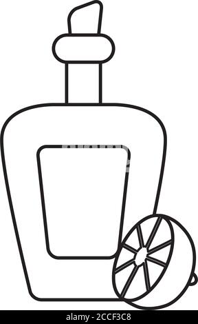 icône de bouteille de tequila mexicaine sur fond blanc, style de ligne, illustration vectorielle Illustration de Vecteur