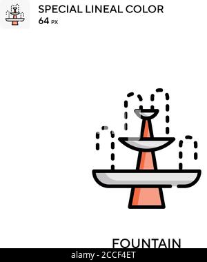 Fontaine icône de couleur spéciale de lineal. Modèle de conception de symbole d'illustration pour élément d'interface utilisateur Web mobile. Illustration de Vecteur