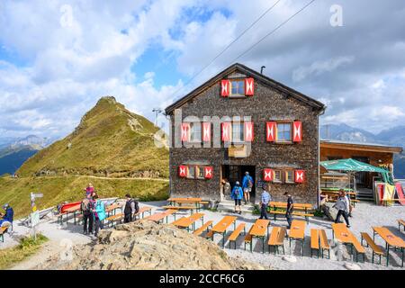 Autriche, Montafon, Schruns, Hochjoch, la cabane Wormser du club alpin allemand (DAV). Banque D'Images