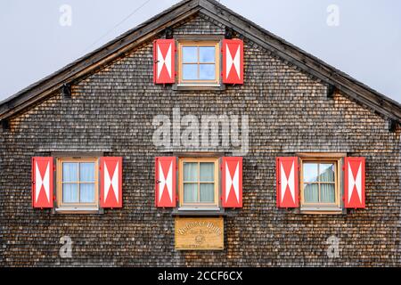 Autriche, Montafon, Schruns, Hochjoch, la cabane Wormser du club alpin allemand (DAV). Banque D'Images